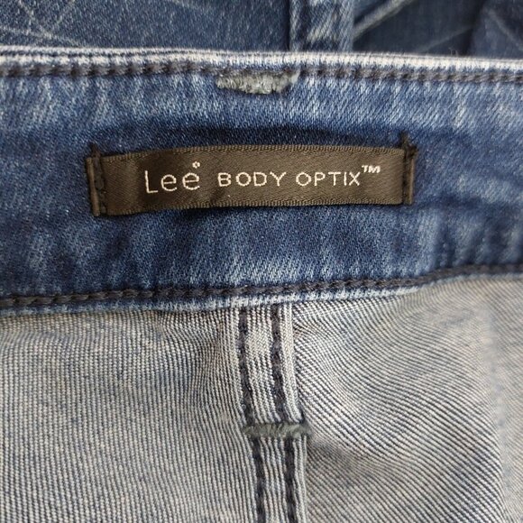 Lee Jeans Womens 30 Body Optix Blue Geometric Pattern Skinny 5 Pocket high Rise - Picture 8 of 10